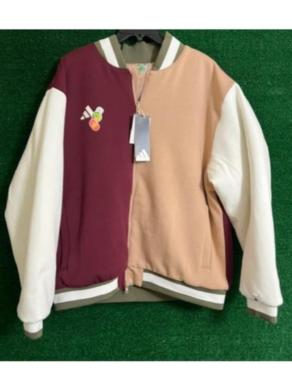 Men's Adidas Colorblock Heritage Coaches Jacket Burgundy Sweater JY3675 Size L